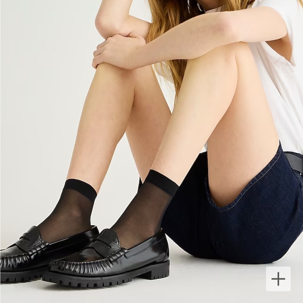 J Crew Winona lug-sole penny loafers in spazzolato leather 8.5 Bt893 - Picture 3 of 10